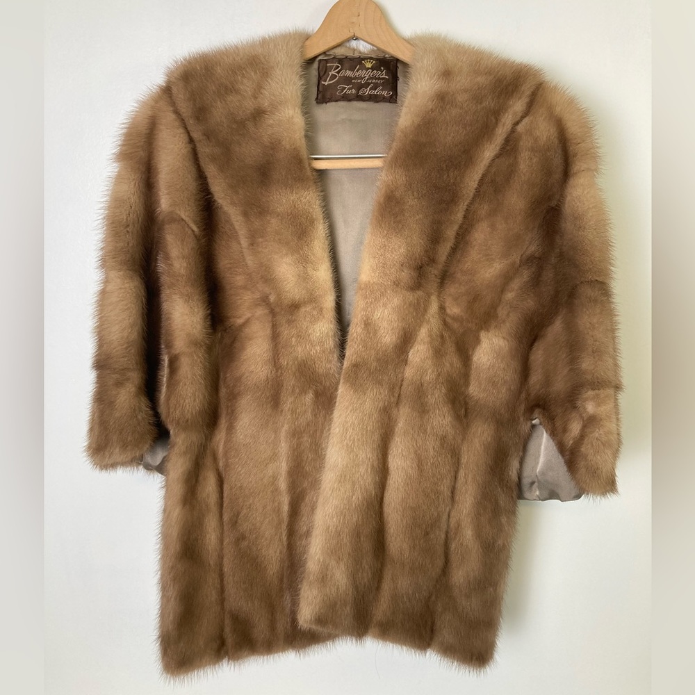 Vintage Salon Fur Cape 3/4 Sleeve